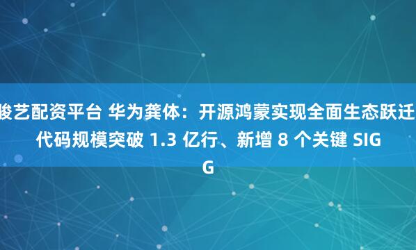 骏艺配资平台 华为龚体：开源鸿蒙实现全面生态跃迁，代码规模突破 1.3 亿行、新增 8 个关键 SIG