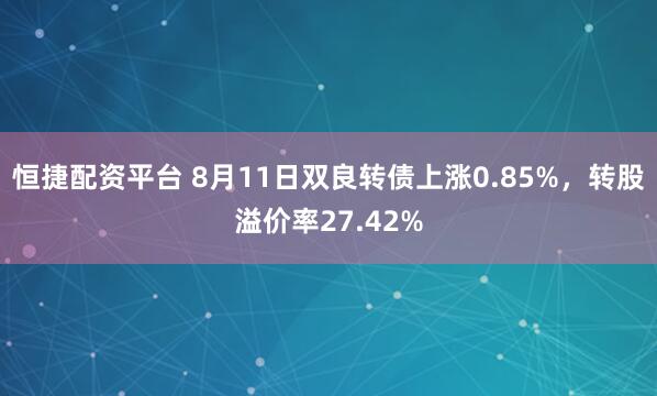 恒捷配资平台 8月11日双良转债上涨0.85%，转股溢价率27.42%