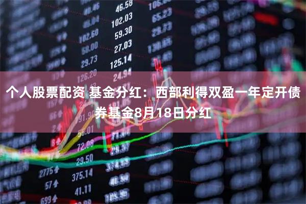 个人股票配资 基金分红:西部利得双盈一年定开债券基金8月18日分红